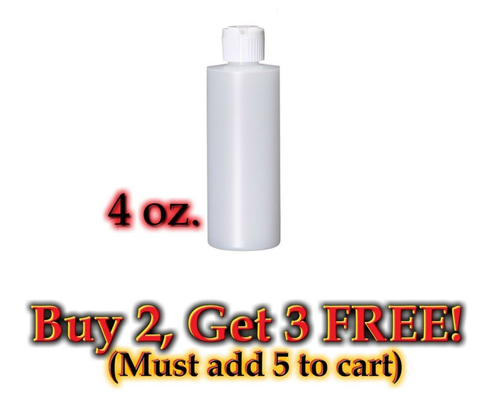 4 Oz Hdpe Plastic Cylinder Flip Top Bottle W/ Poly Top Dispensing Caps Wholesale