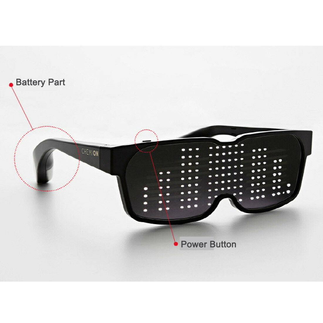 Chemion 2 Smart Bluetooth Led Sunglasses Club Party Sports Glasses (1pair)