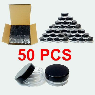 5g 5ml Cosmetic Small Sample Plastic Jars 50 Pack Clear Cream Makeup Bpa Free