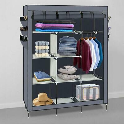 69" New Portable Closet Wardrobe Clothes Rack Storage Organizer With Shelf Us