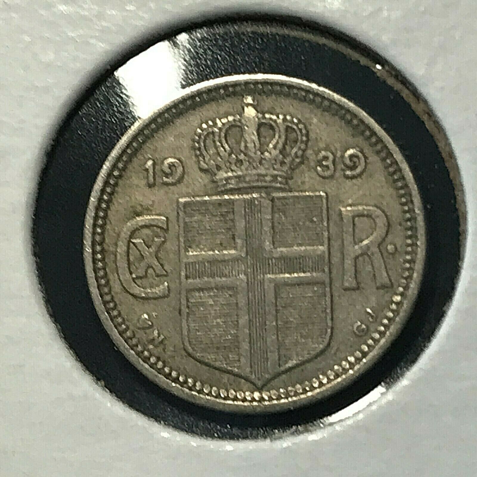 1939 Iceland 10 Aurar Nice Coin