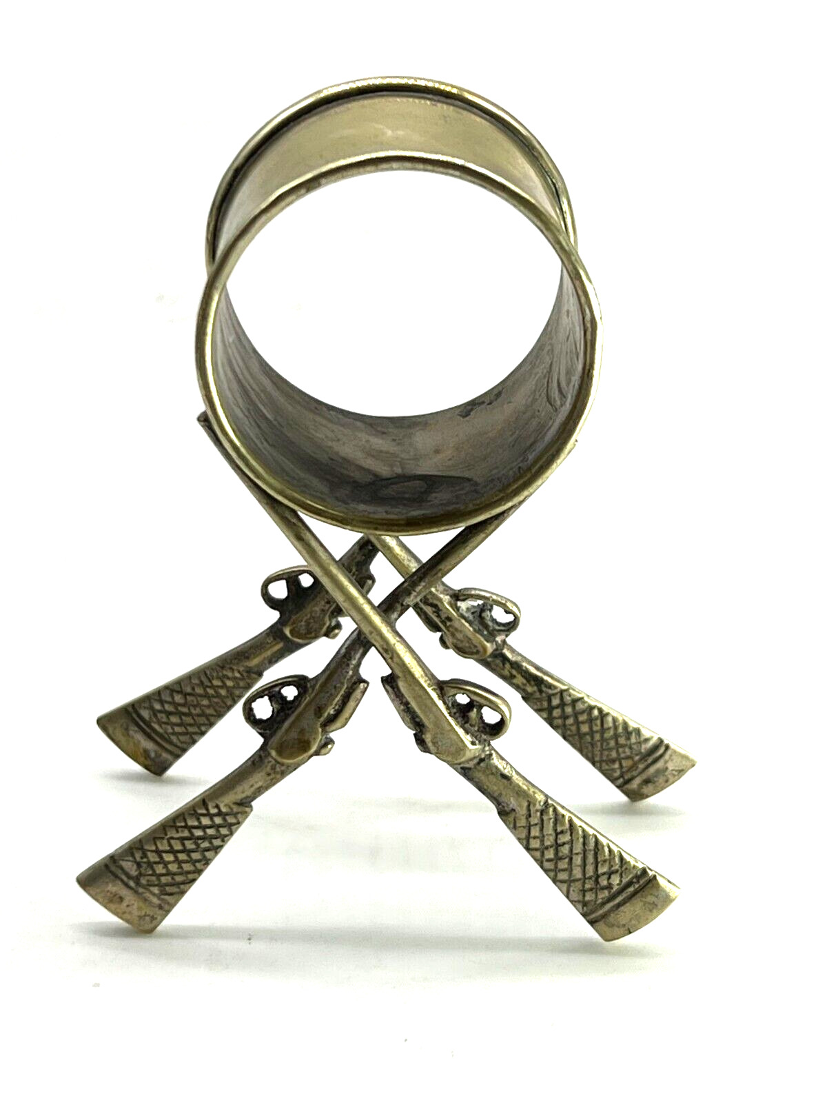 Antique Victorian Rare Pair Of Rifles  Napkin Ring Holder