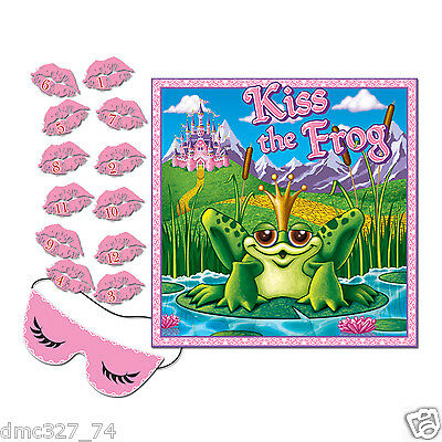 1 Girls Princess Birthday Party Game Pin The Kiss On The Frog For 12 Guests