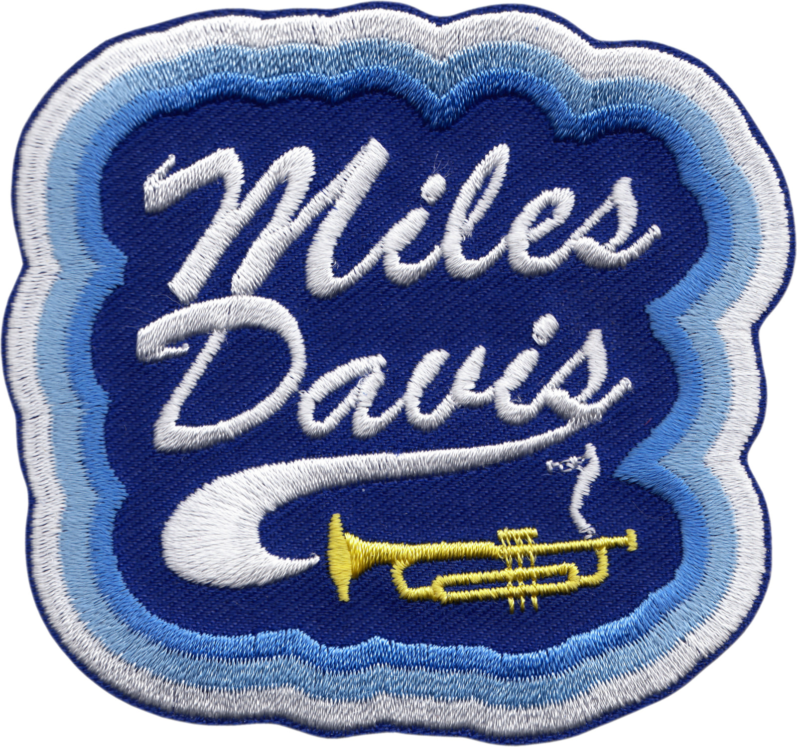 Patch - Miles Davis Blue Logo Trumpet Jazz Music Band 3.25" Iron On #89219 Cool