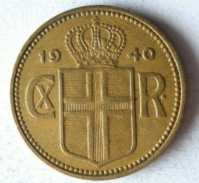 1940 Iceland Krona - Key Date - High Quality Low Mintage Coin - Lot #o2