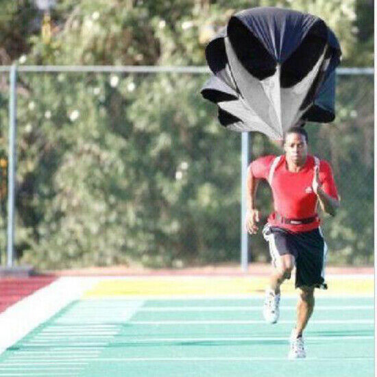 New 56" Black Speed Training Resistance Aids Parachute Outdoor Track & Field