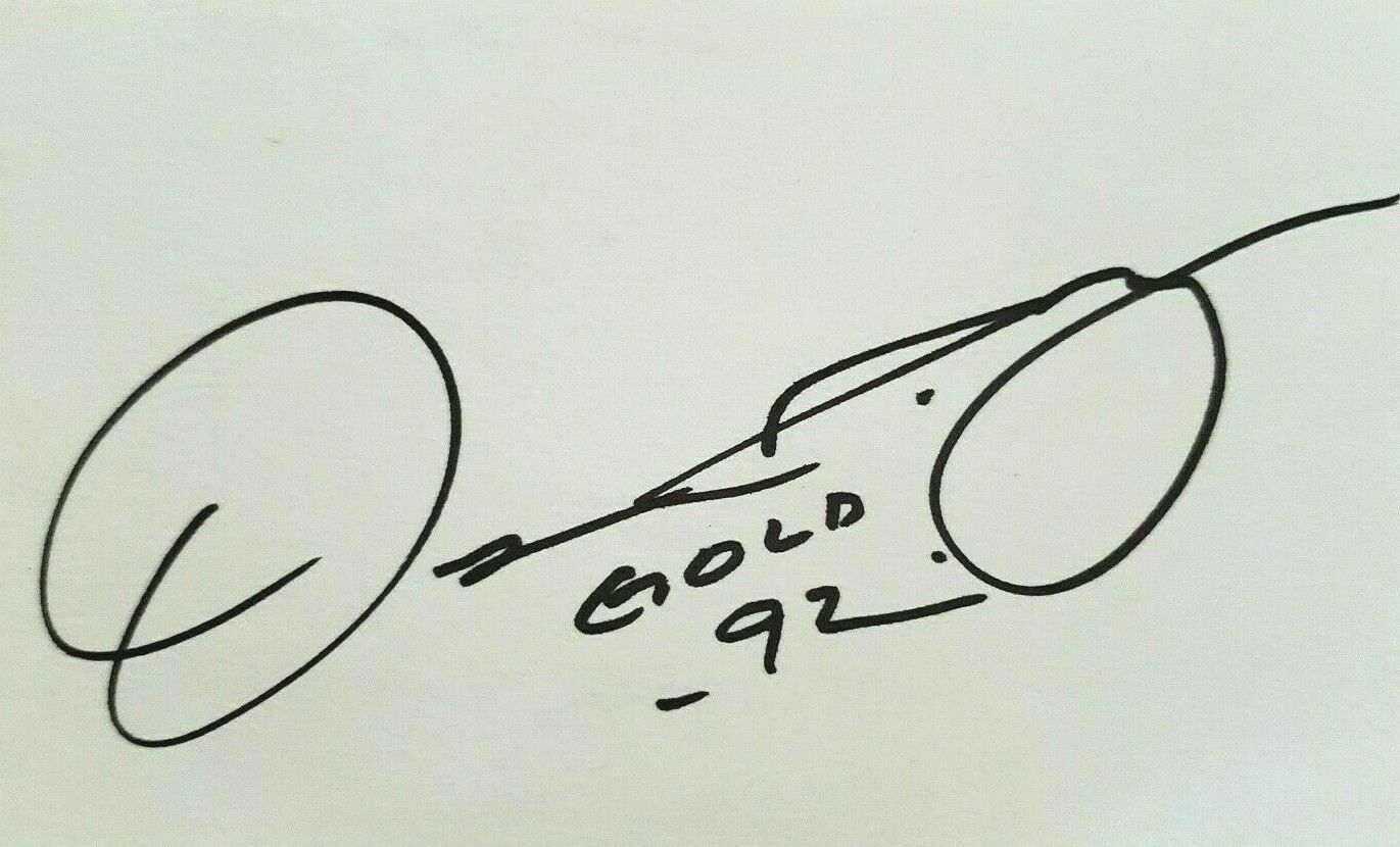 Oscar De La Hoya 1992 Usa Gold Boxing Champion Golden Boy Signed Index Card Coa