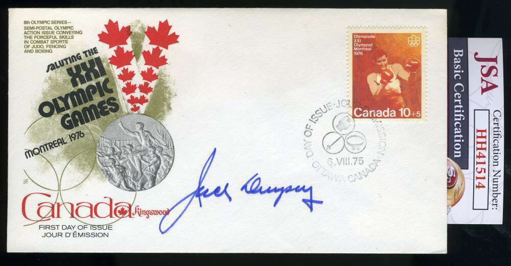 Jack Dempsey Jsa Coa Autograph Hand Signed 1976 Olympics Fdc Cache