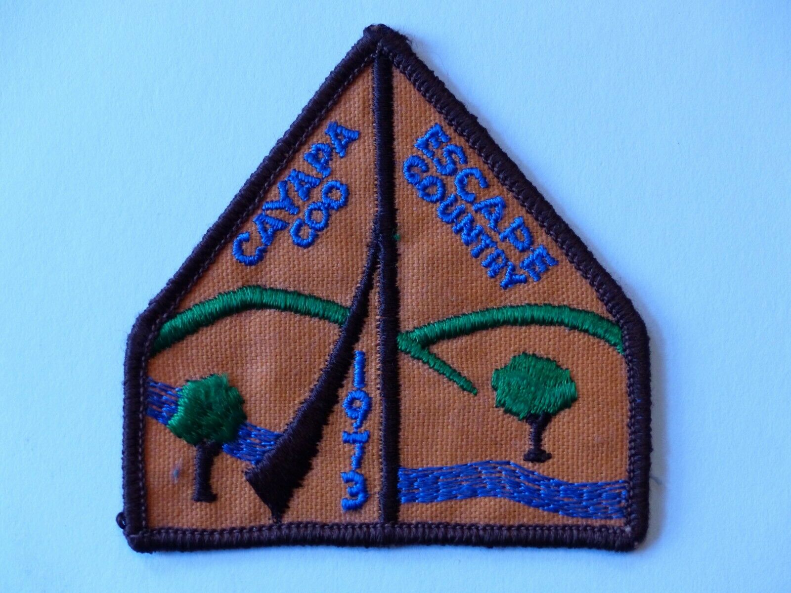 Used 1973 Cayapa Escape Coo Country Boy Scout Tent Shaped Patch Philippines?