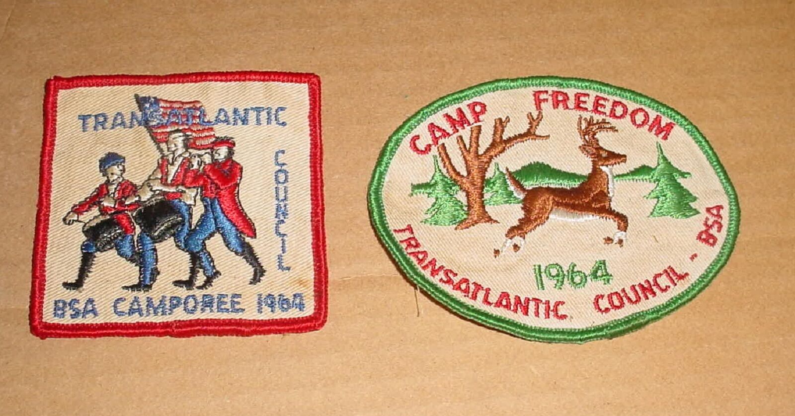 2 1964 Boy Scout Patches Transatlantic Council  Camp Freedom