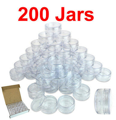 200 Packs 10 Gram/10ml High Quality Cream Cosmetic Sample Clear Jar Containers