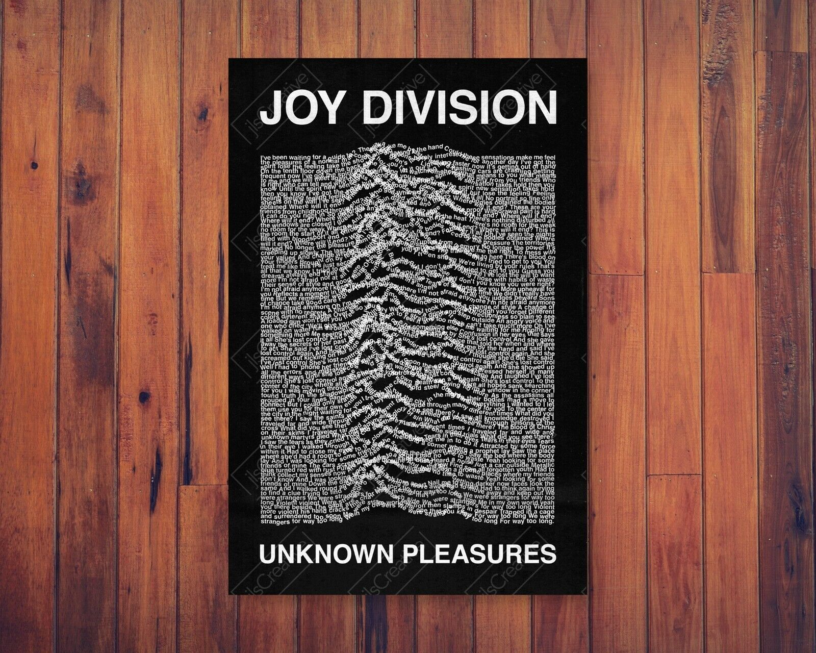 Joy Division - Unknown Pleasures Lyrics Poster