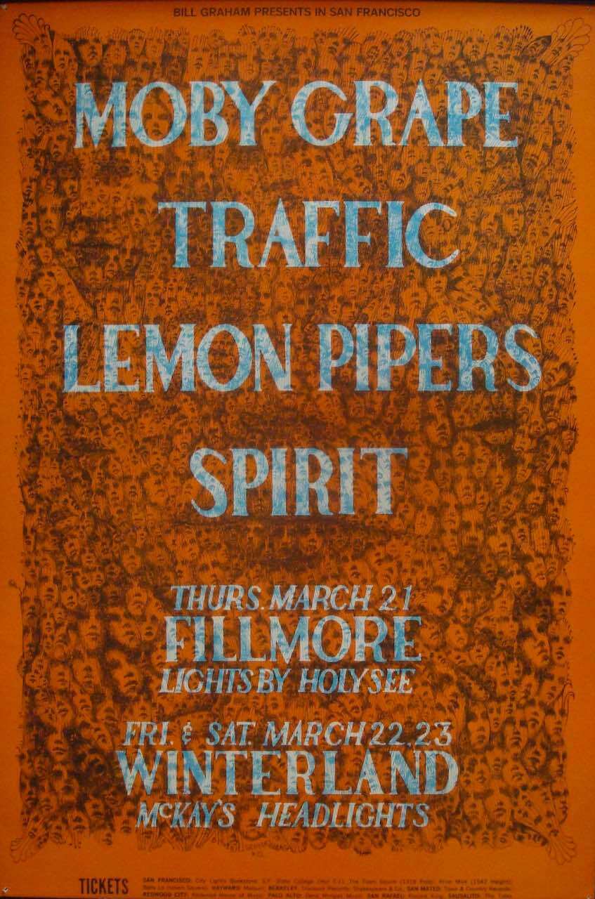 Moby Grape Traffic Bg 112 Op1 Fillmore Concert Poster Bill Graham 1968