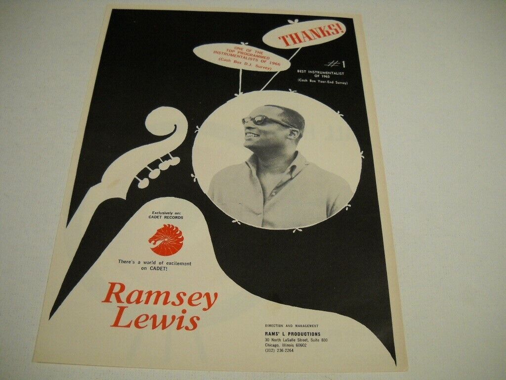 Ramsey Lewis #1 Best Instrumentalist Of 1965 Original 1966 Promo Poster Ad