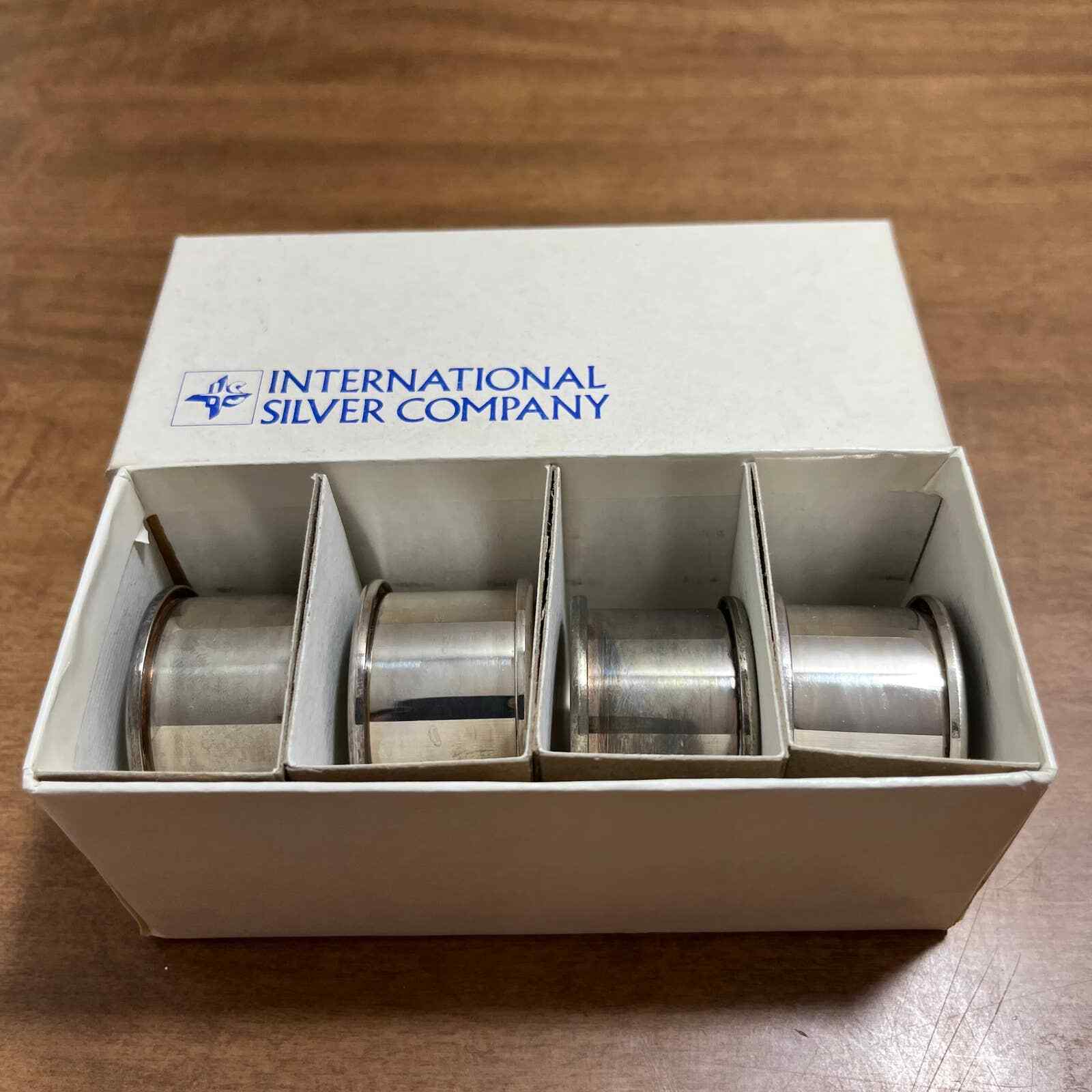 1970s Silver Plate Napkin Bands Rings International Silver Co. Set Of 4 Ta1 Nr2