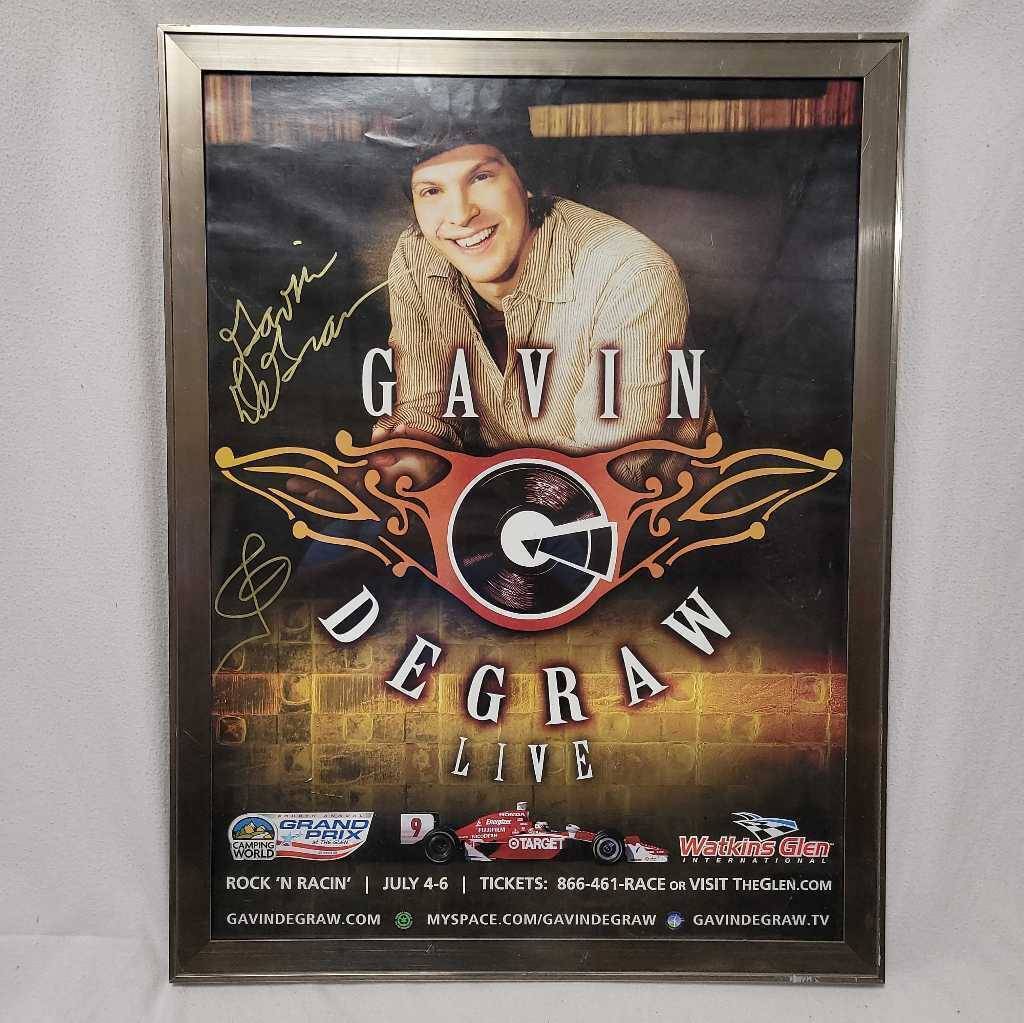 Gavin Mcgraw Signed Poster Framed Rock N Racing Concert Bill Vintage 26 X 20
