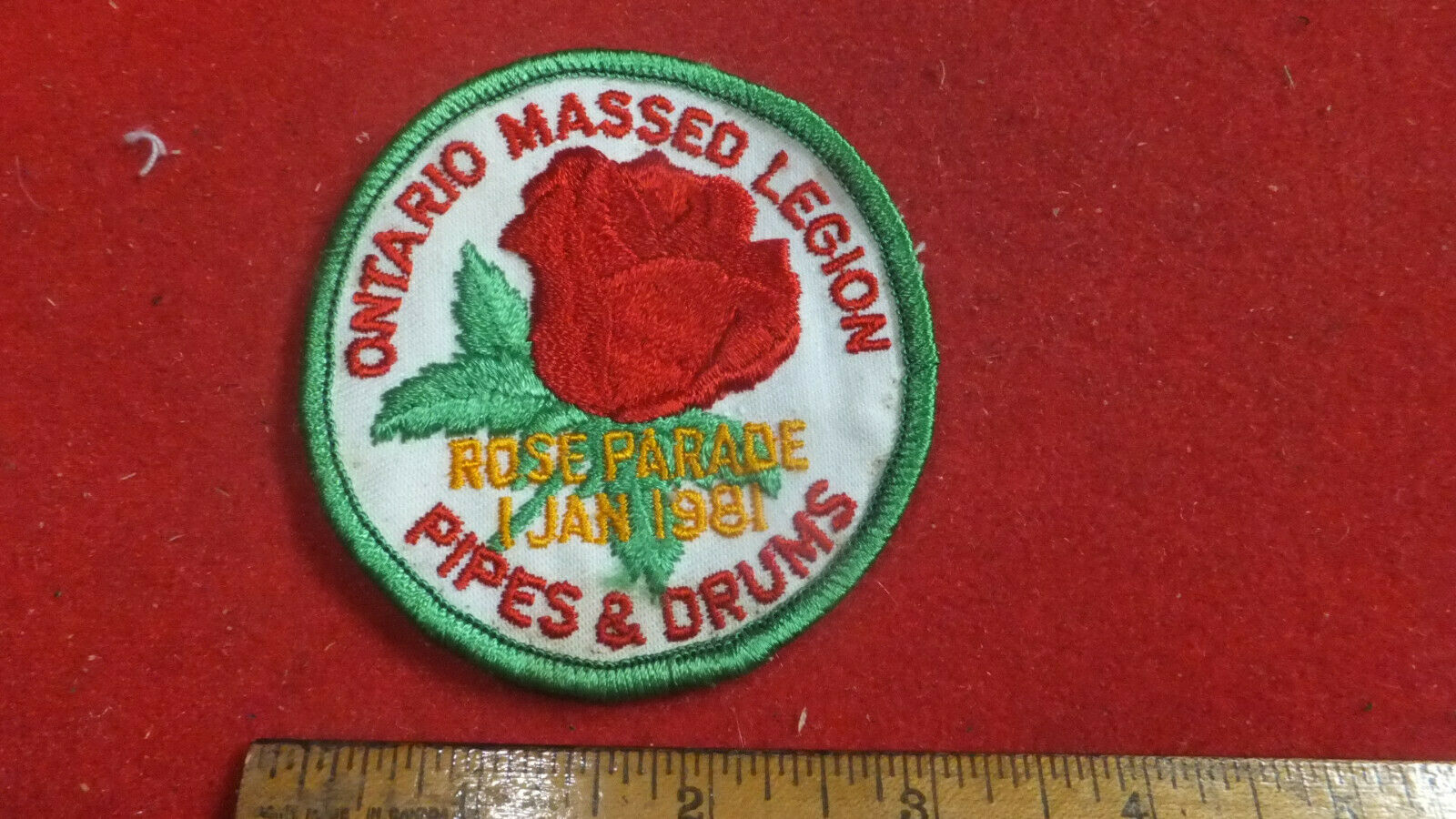 Patch -  Band / Music - Ontario Massed Legion Pipes & Drum - Rose Parade 1981